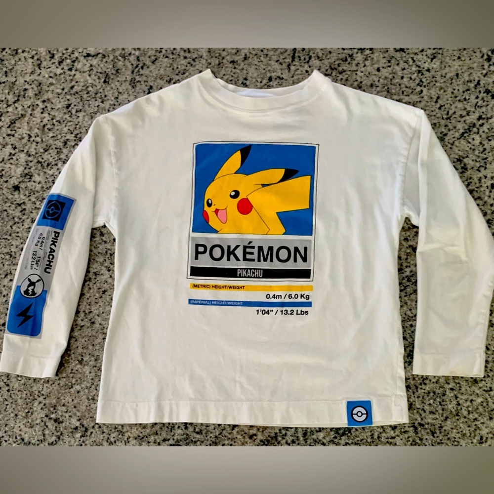 Zara POKÉMON Pikachu White Kids long sleeve T-Shirt
Kids size 8